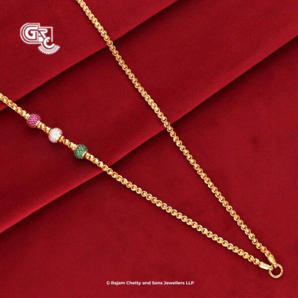 Uniques Glitter Stone Balls Mugappu Thali Chain