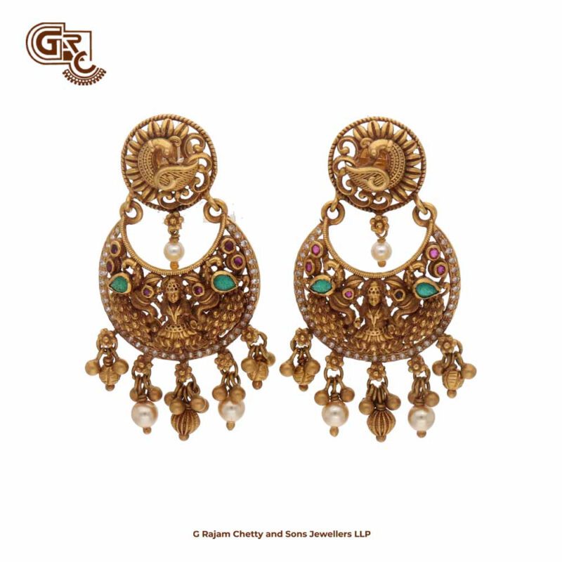 Antique Floral Drops Chandballi Earring