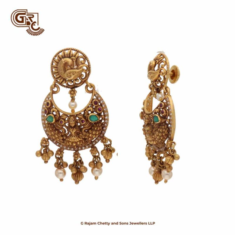 Antique Floral Drops Chandballi Earring