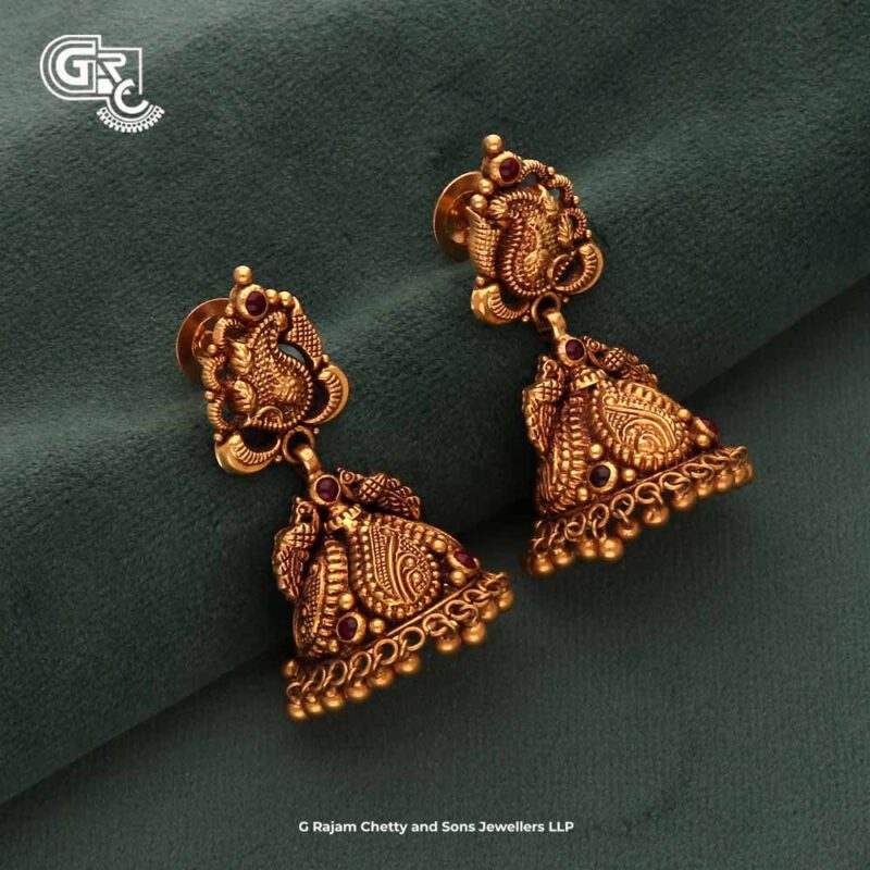 Antique Lakshmi Floral Jimikki Earring