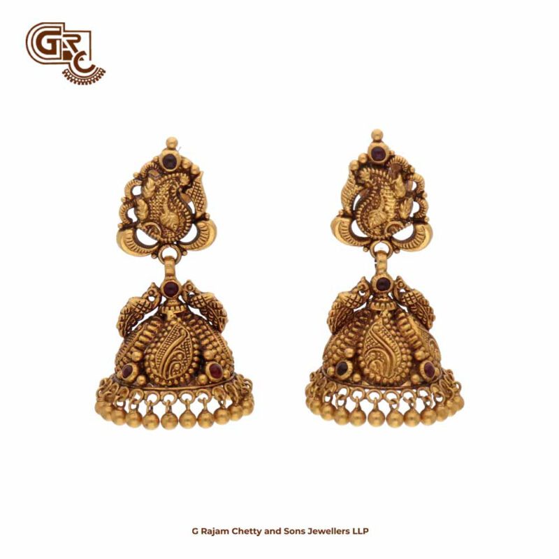 Antique Lakshmi Floral Jimikki Earring