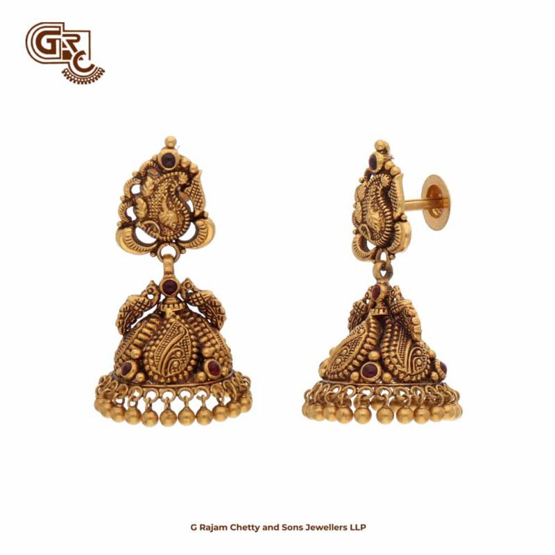 Antique Lakshmi Floral Jimikki Earring