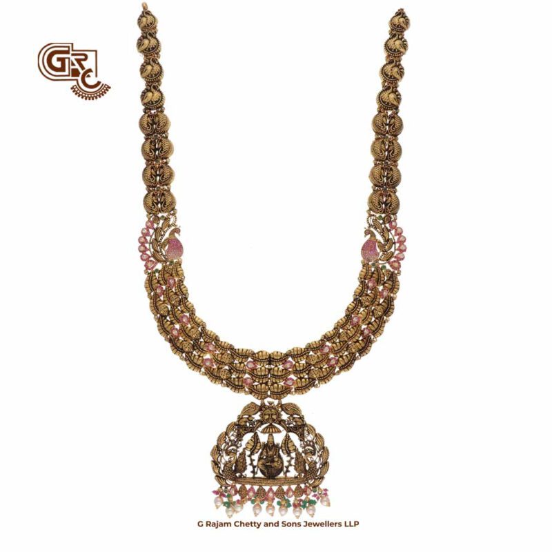 Antique Lakshmi Floral peacock Traditional Necklace