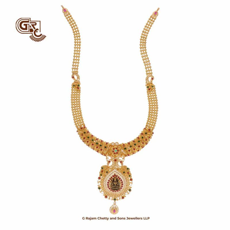 Floral Antique Lakshmi Pendant Traditional Haram