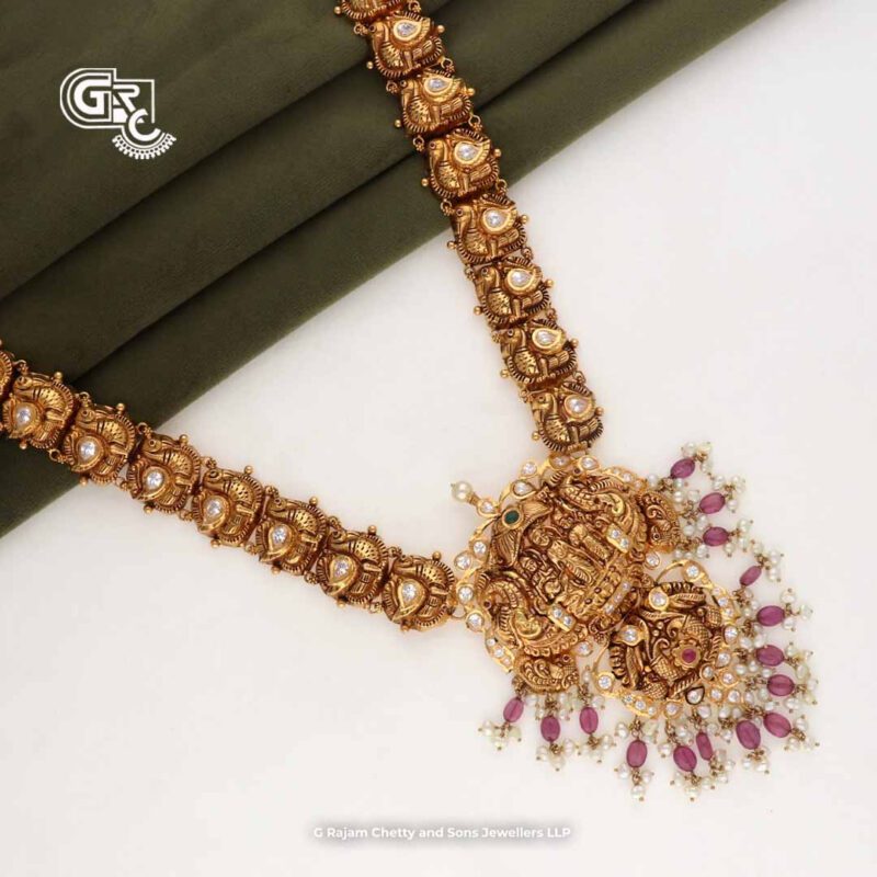 Antique Sitharama Peacock Floral Traditional Necklace