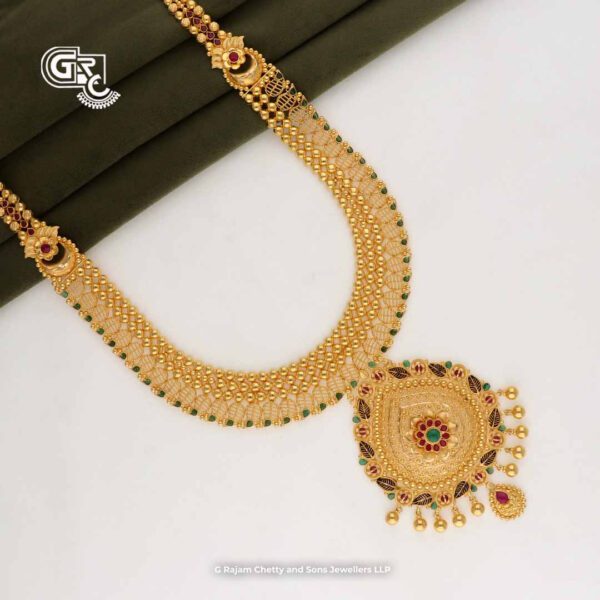 Floral Thilagam Pendant Traditional Haram