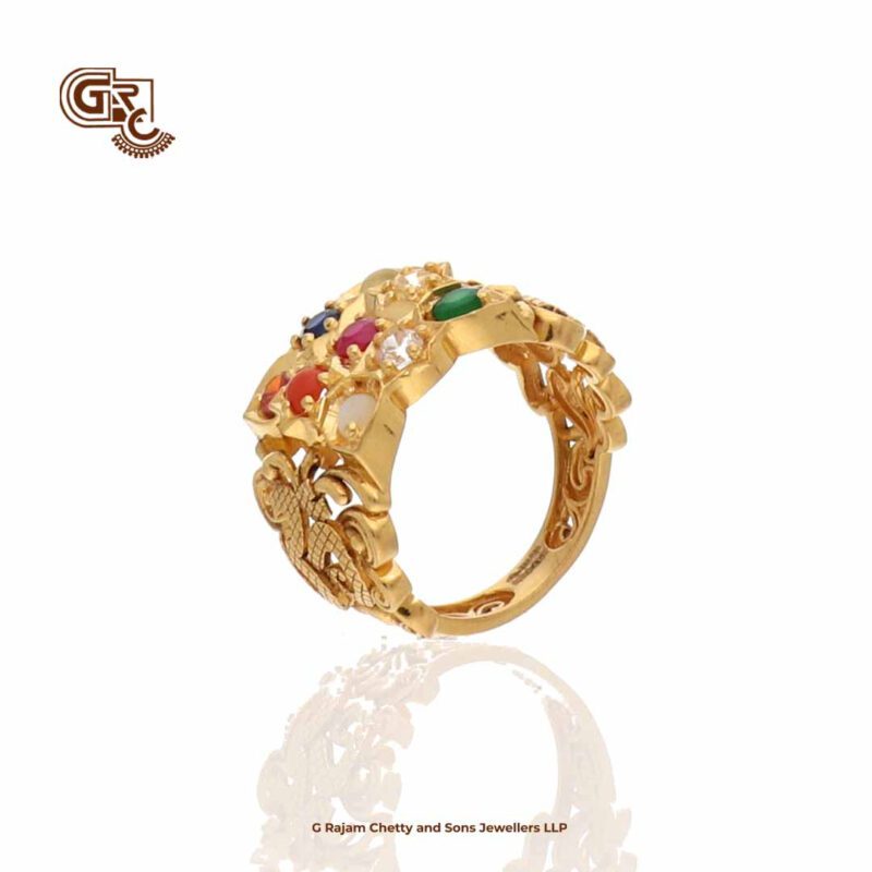 Navarathana Stone Floral Ring