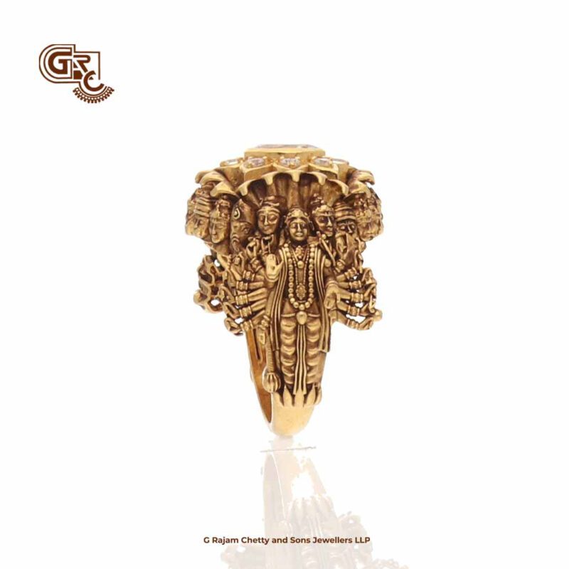 Glittering Stones Vishnu Bhagavan Dasavatharam Divine Ring