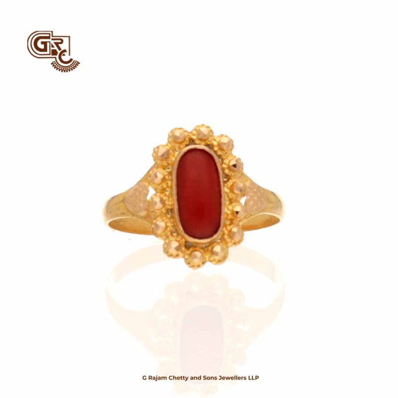 Red Coral Floral Ring