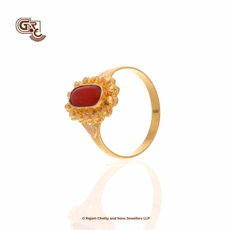 Red Coral Floral Ring