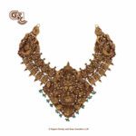 Antique Lakshmi Floral Green Beads Traditional Necklace