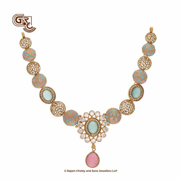 Luxury Glittering Stone Fancy Necklace with Earring