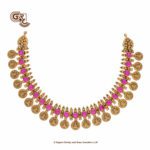 Antique Lakshmikasu Pink Stone Traditional Necklace and Stud