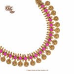 Antique Lakshmikasu Pink Stone Traditional Necklace and Stud