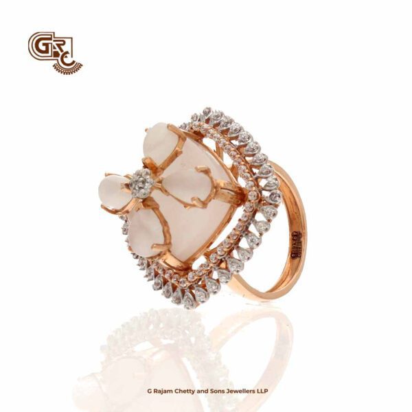 Fancy Cream Stone Rose gold Ladies Ring