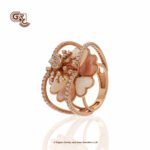 Fancy Stone Flower Rose gold Ladies Ring