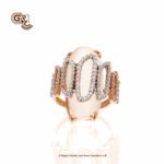 Fancy Stone Cream White Rose gold Ladies Ring