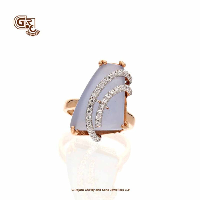 Glitter Fancy Stone Rose gold Ladies Ring