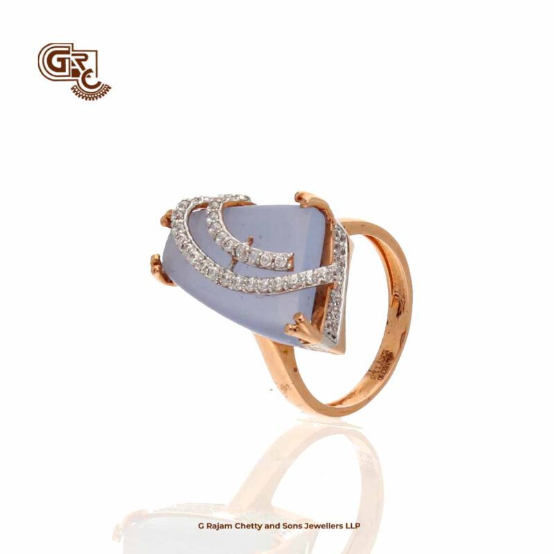 Glitter Fancy Stone Rose gold Ladies Ring