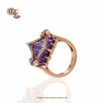 Fancy Blue Stone Rose gold Ladies Ring