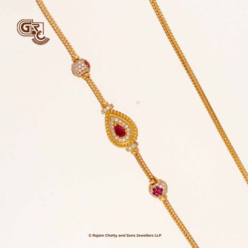 Uniques Ruby Stone Magappu Thali Chain