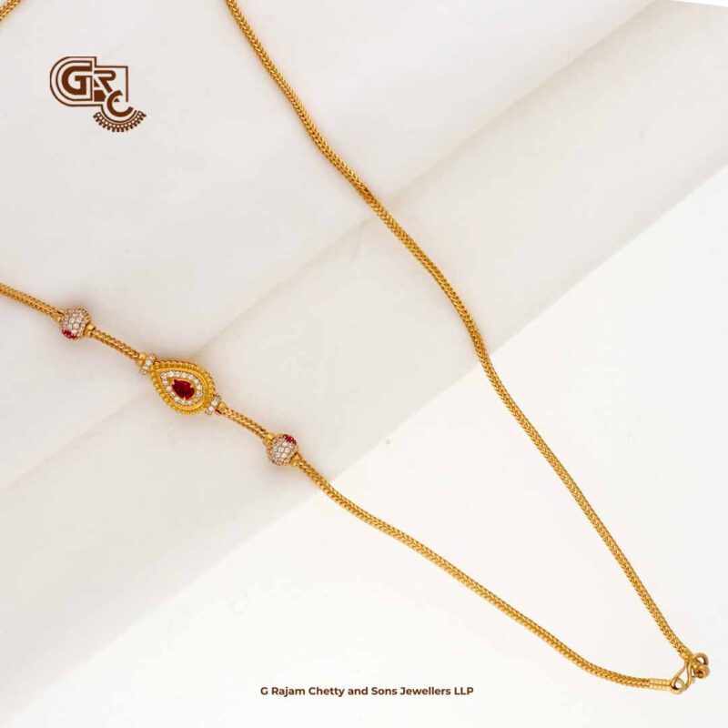 Uniques Ruby Stone Magappu Thali Chain