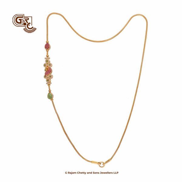 Unique Luxury Peacock Glittering Stone Magappu Thali Chain