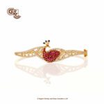 Glittering Stone Pink Peacock Ladies Bracelet