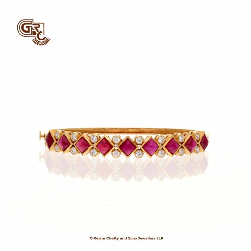 Glittering Stone Ruby Elegant Ladies Bracelet