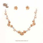 Floral Glittering Stone Fancy 18K Necklace With Earring