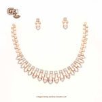 Glitter Stone Fancy 18K Necklace With Earring