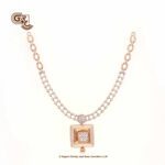 Glitter Stone Pendant Fancy 18K Necklace With Earring