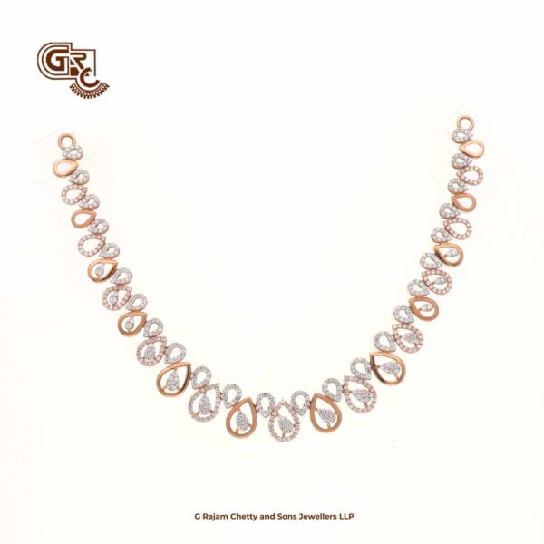 Glitter Stone Luxury Circle 18K Necklace With Earring