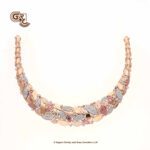 Elegant Fancy Rose Cold 18K Necklace With Earring