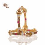 Antique Lakshmi Luxury Fancy Ruby Stone Bangle