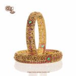 Antique Uniques Kamalam Floral Ruby Stone Bangle