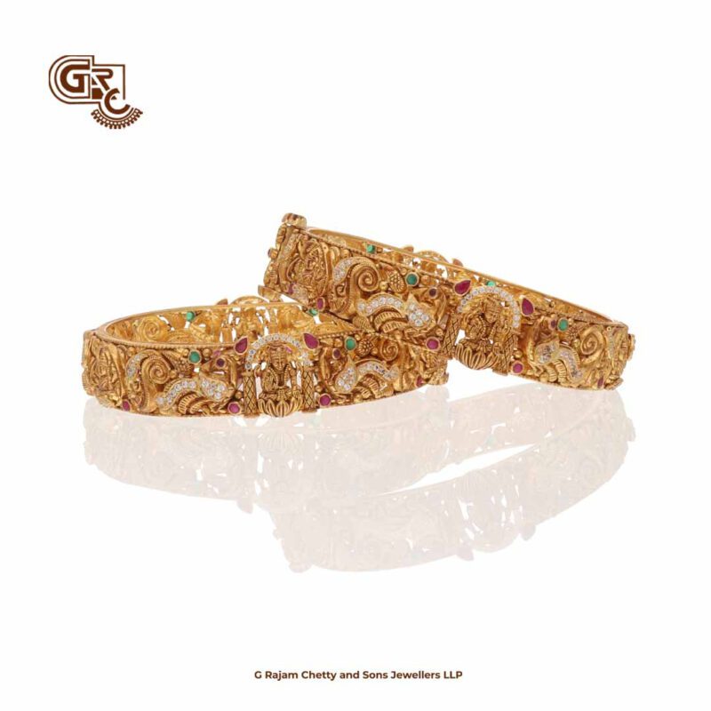 Antique Lakshmi Glittering Stones Traditional Bangle