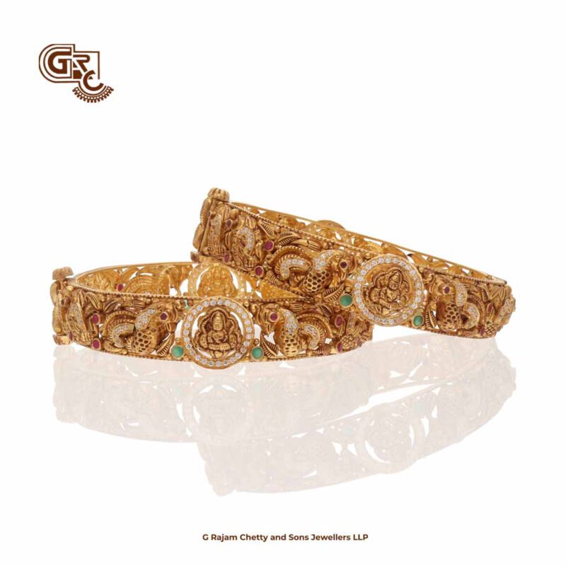 Antique Lakshmi Glittering Stone Traditional Bangle