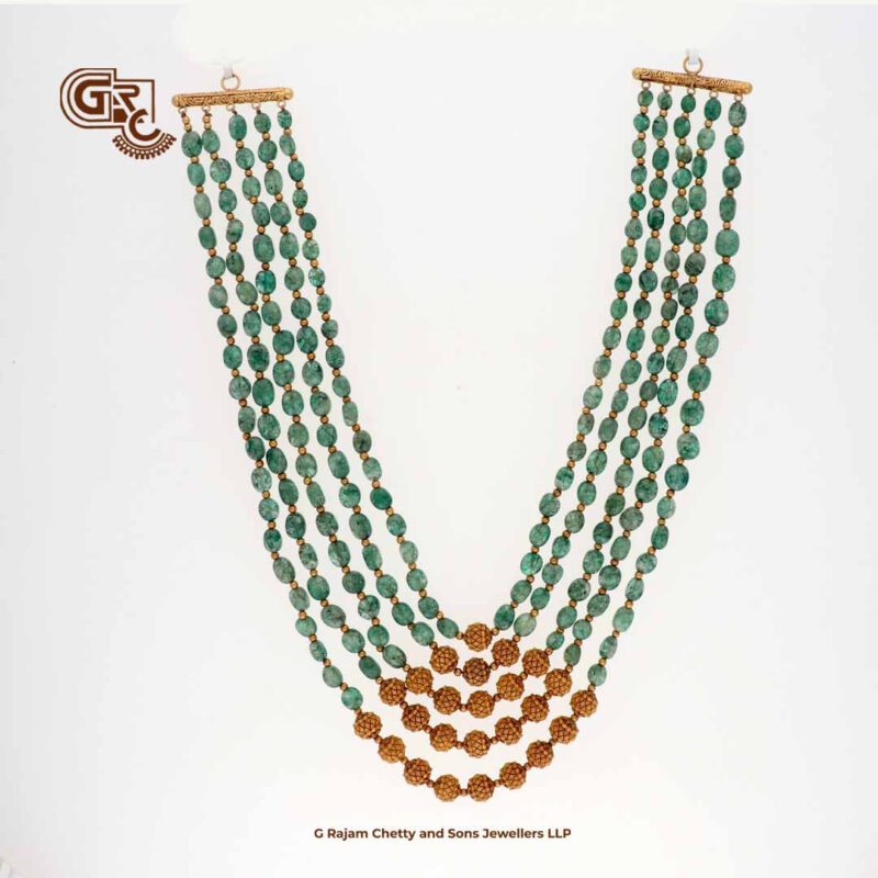 Antique 5 Layers Green Beeds Traditional Haram