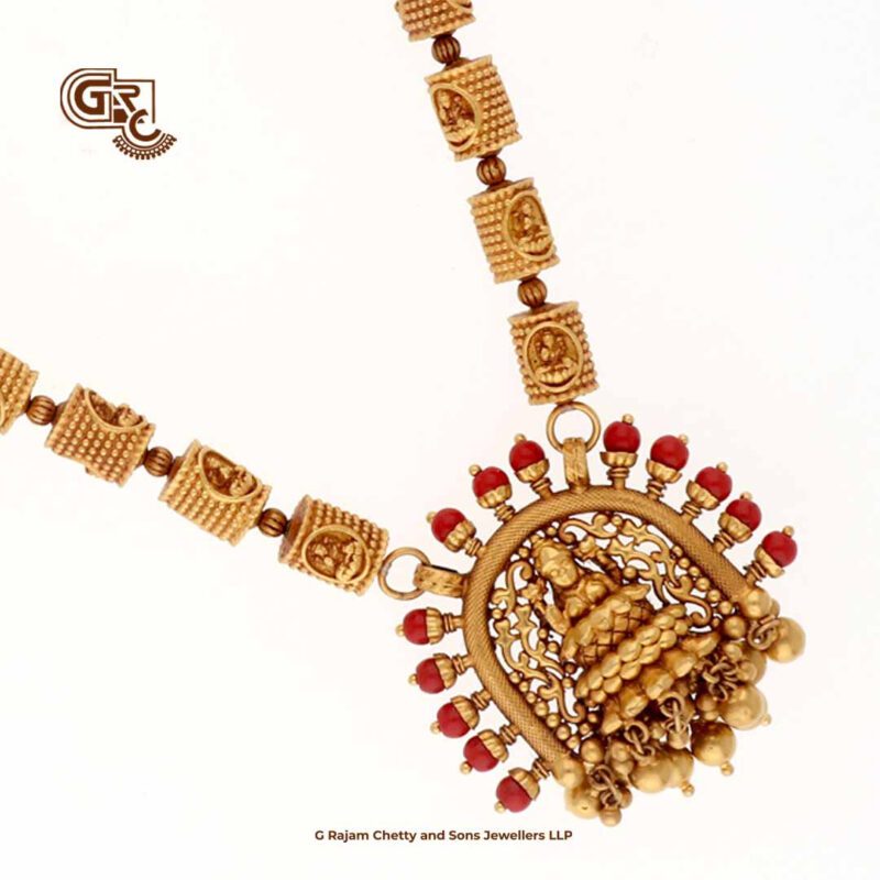 Antique Lakshmi Red Coral Necklace