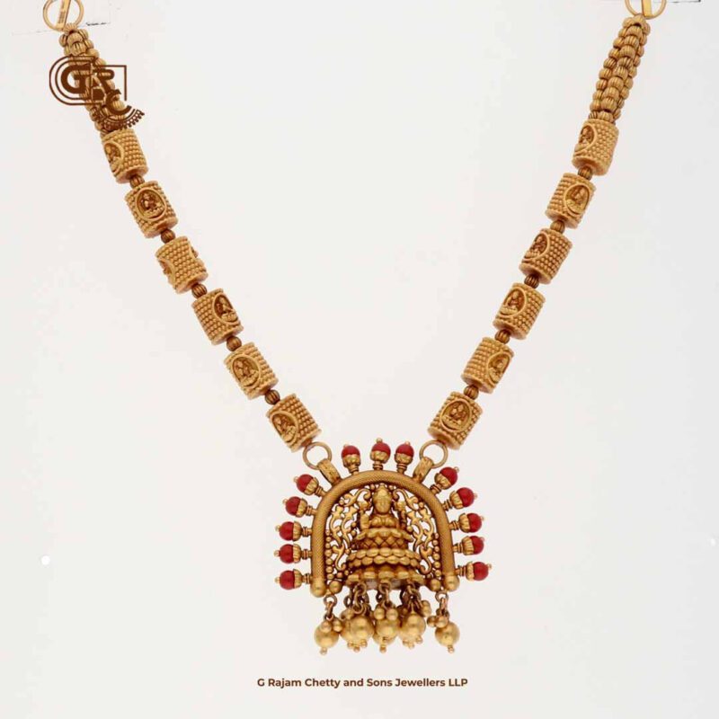 Antique Lakshmi Red Coral Necklace