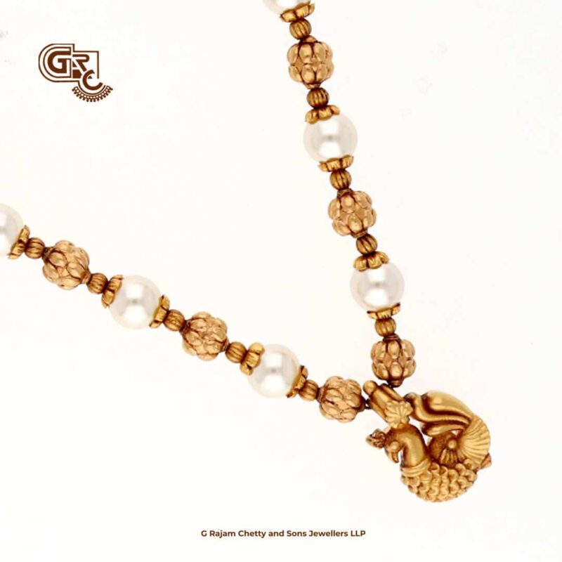 Antique Pearl Peacock Traditional Necklace