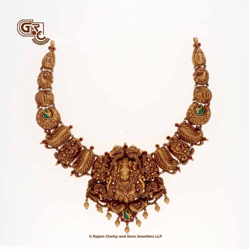 Antique Lakshmi Floral Traditional Necklace