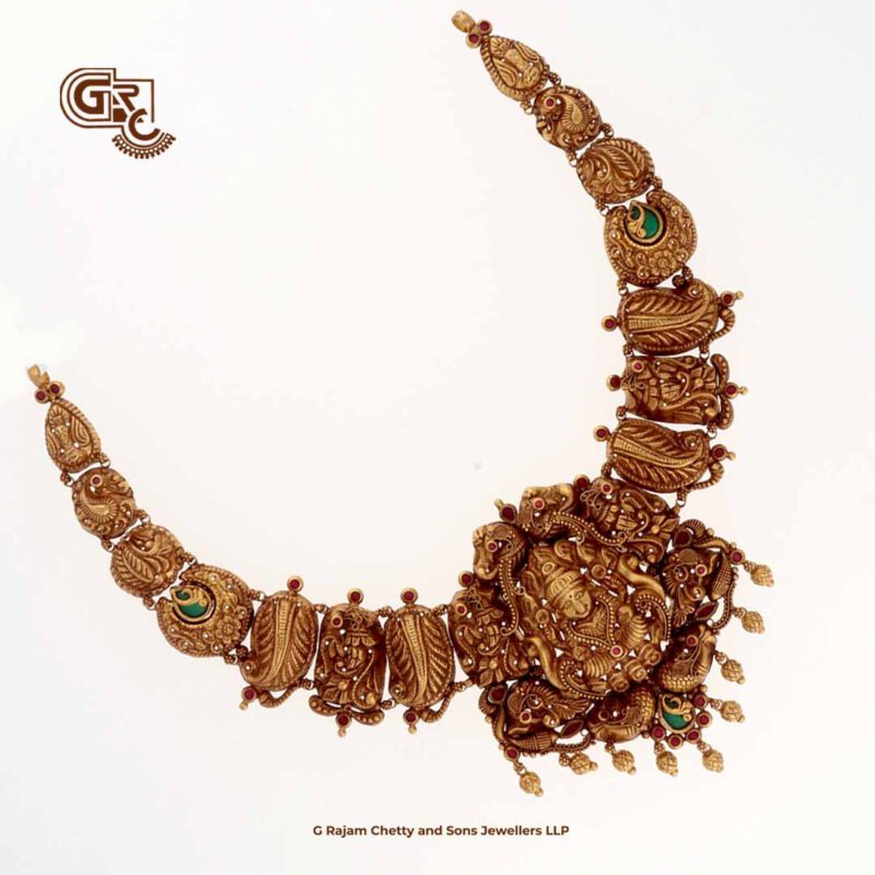 Antique Lakshmi Floral Traditional Necklace