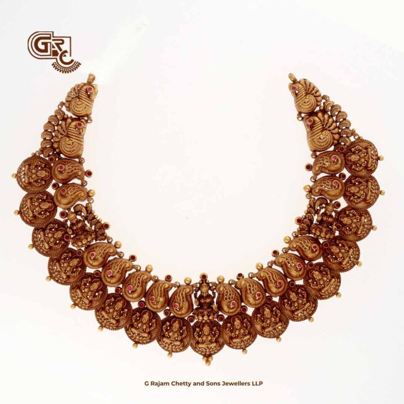 Antique Lakshmi Floral peacock Traditional Necklace