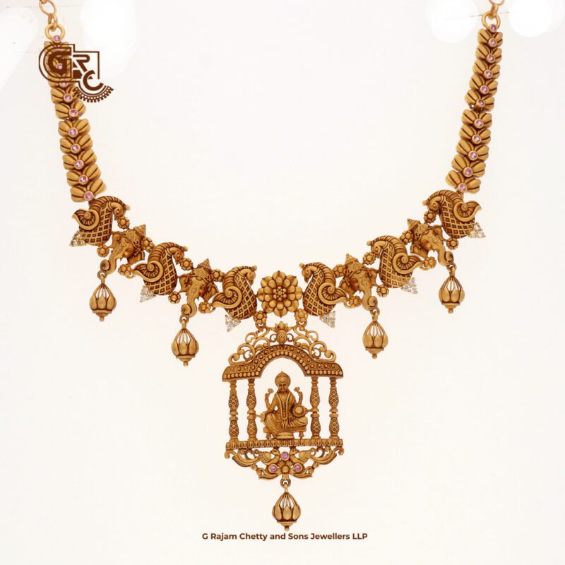 Antique Lakshmi Drops Light Weight Paper Necklace with Chain