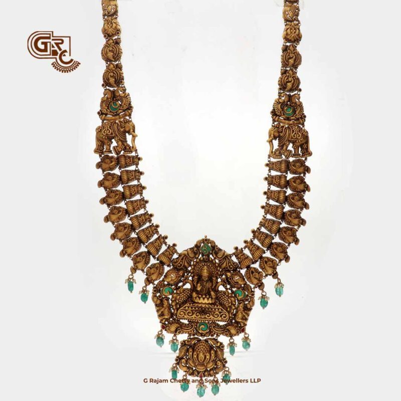 Antique Lakshmi Floral Bridal Traditional Necklace