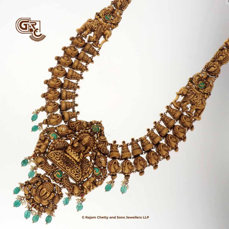 Antique Lakshmi Floral Bridal Traditional Necklace