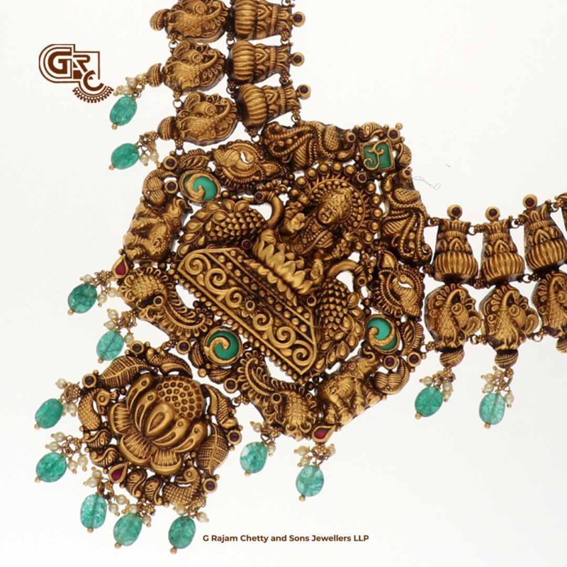 Antique Lakshmi Floral Bridal Traditional Necklace