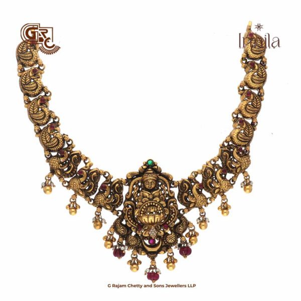 Antique Lakshmi Floral Gold Plated Necklace Antique Lakshmi Floral Gold Plated Necklace